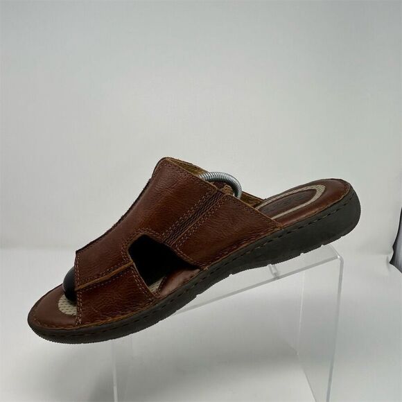 Born Men\'s Brown Leather Slide Sandals Size 13M Casual Summer Comfort Quality main image 4
